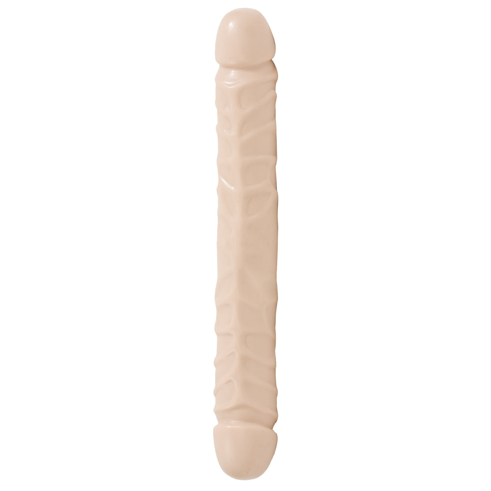 Doc Johnson Jr. Veined 12 Inch Double Header Dildo - Realistic Dual-Ended Silicone Adult Toy for Couples & Solo Play