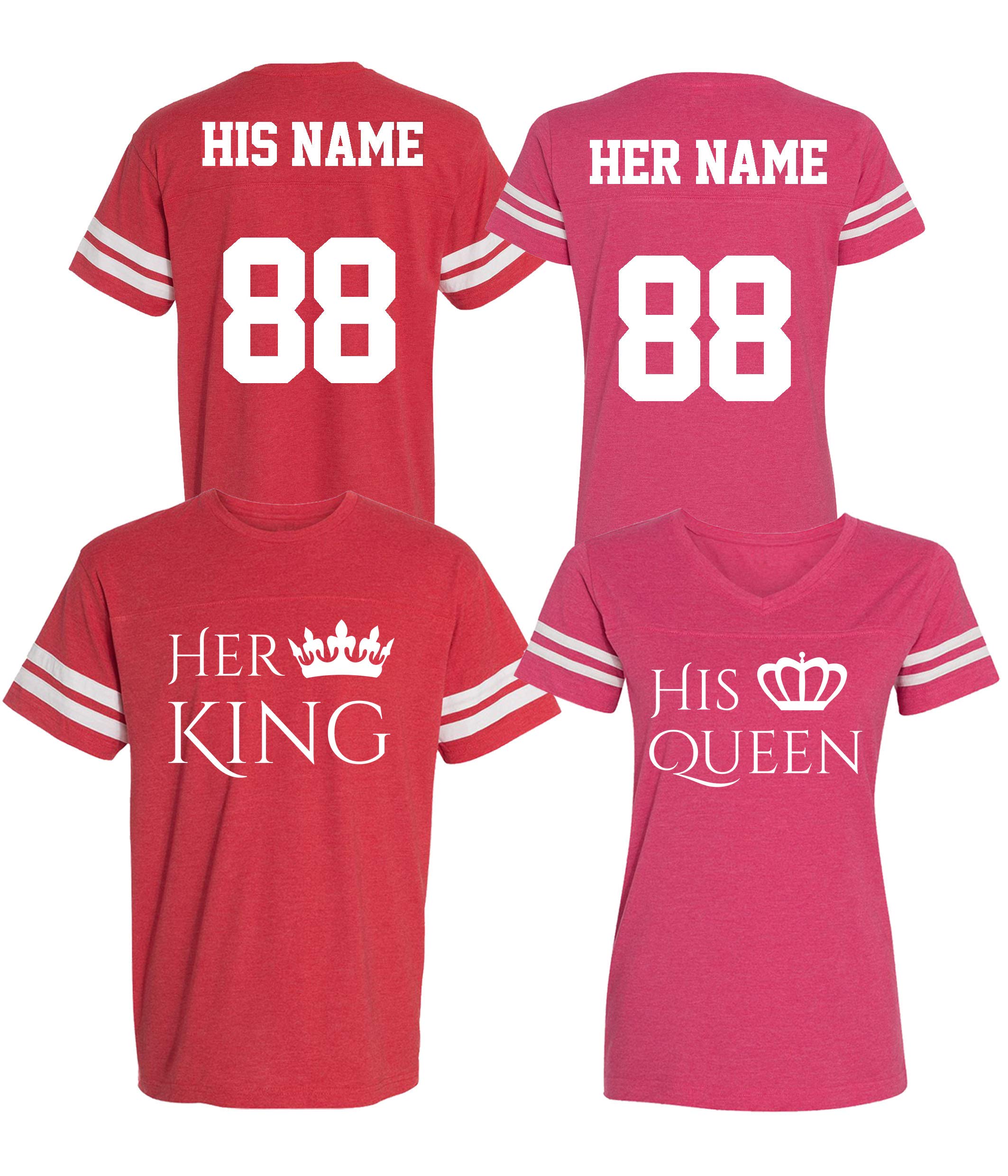 Custom Cotton Couple Jerseys - His & Her Matching T-Shirts for Anniversaries, Date Nights & Romantic Getaways
