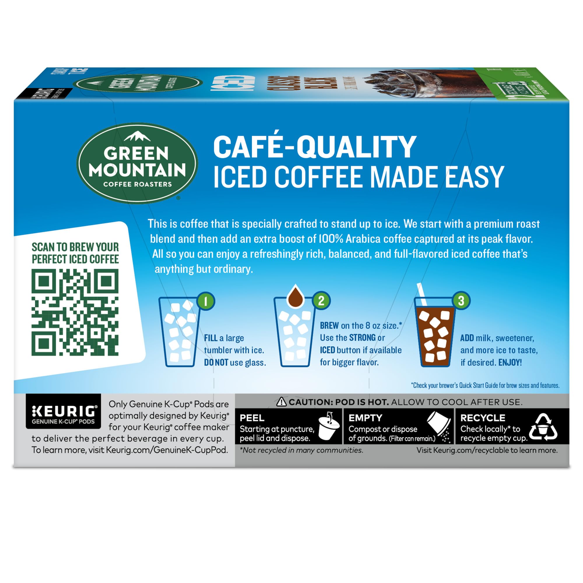 Green Mountain Coffee Roasters ICED Classic Black K-Cup Pods - Medium Roast Iced Coffee for Keurig Brewers (72 Count) | Perfect for Summer Refreshment, Office Break or Iced Coffee Lovers