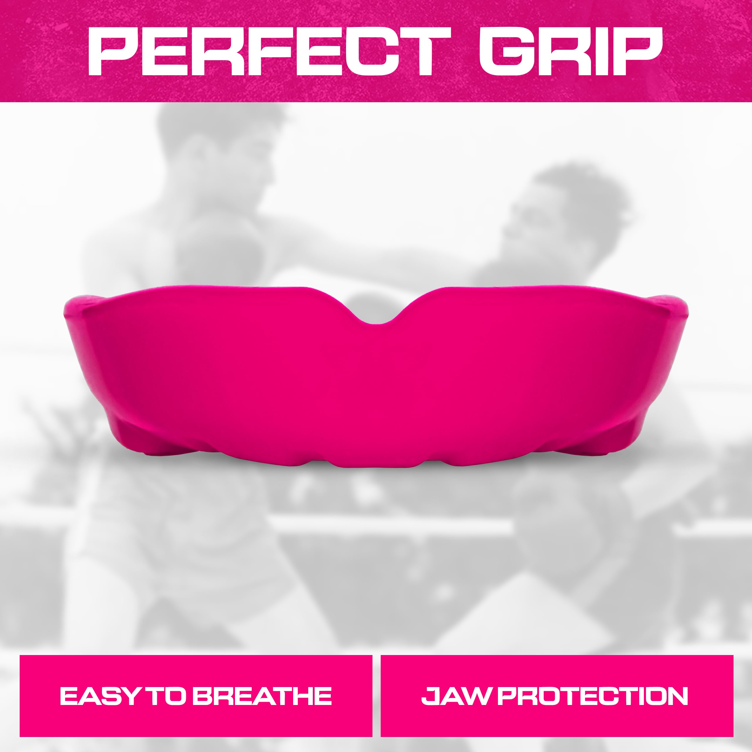 Best Adult Sports Mouth Guard for Teeth Protection - MMA, Boxing, Karate, Rugby & Football Mouthguard with Case (Pink) - Perfect for Training, Competition & Contact Sports Safety