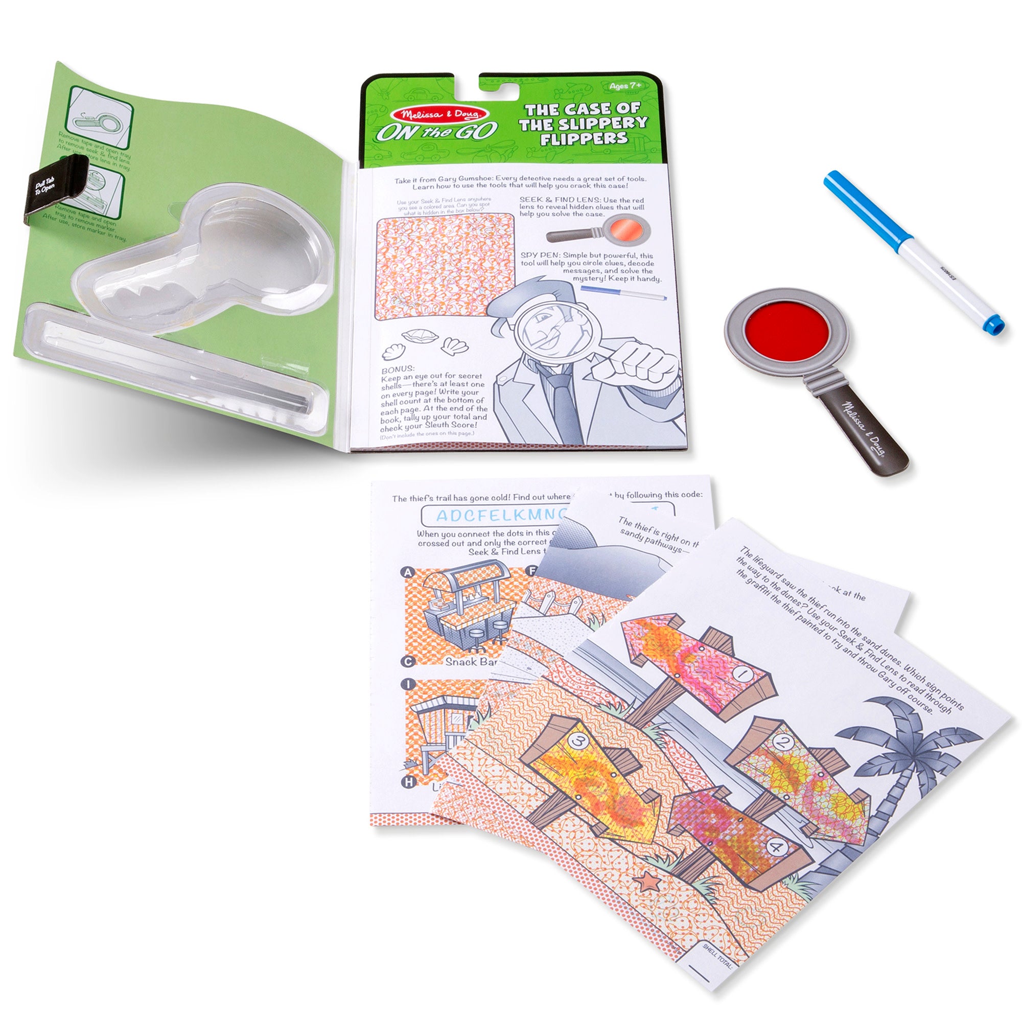On the Go™ Secret Decoder Activity Books 3-Pack for Kids - Slippery Flippers, Runaway Ruby & Game Book - Interactive Spy Adventures for Travel, Road Trips & Rainy Day Fun