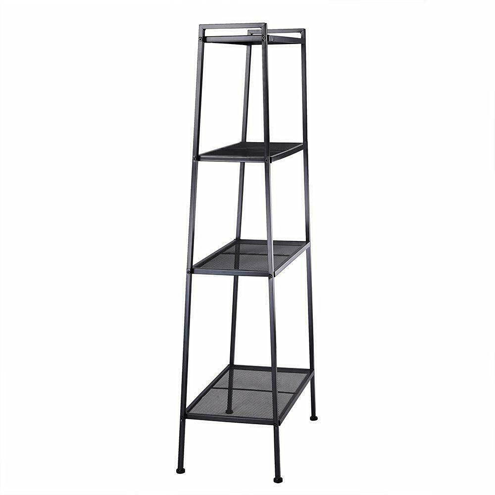 4-Tier Heavy Duty Metal Leaning Ladder Shelf - Sturdy Bookcase & Storage Organizer for Books, Magazines, Clothes | Perfect for Living Room, Bedroom, Home Office & Closet Organization