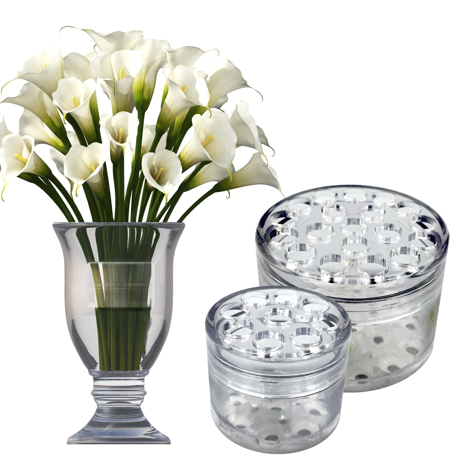 Spiral Ikebana Flower Stem Holder - Clear Plastic Flower Arrangement Supplies for Bouquets, Vases, and Centerpieces (2PCS - Small + Large) - Perfect for Wedding Decor, Home Floral Displays, and DIY Craft Projects