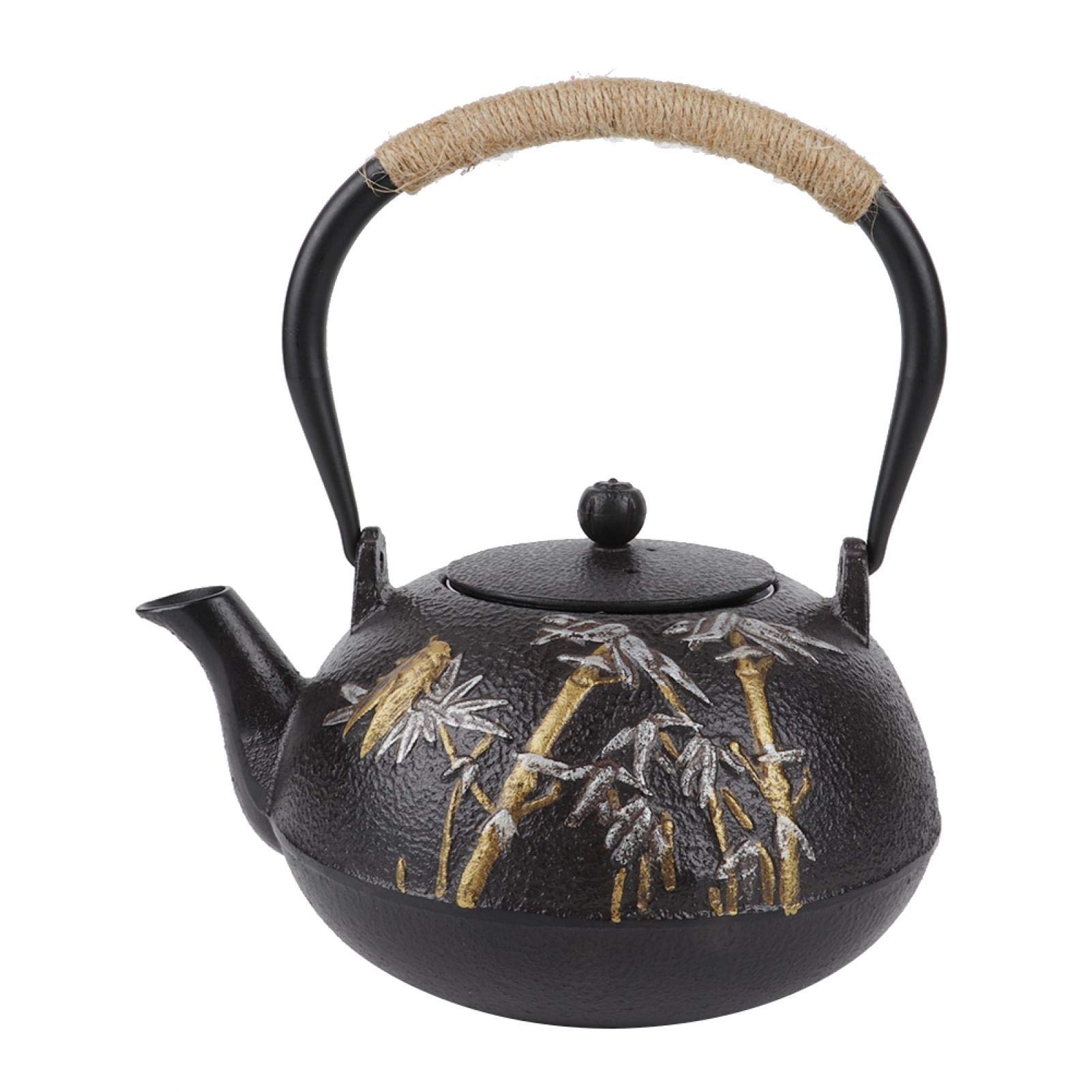 Premium Japanese Cast Iron Teapot with Removable Infuser - Handcrafted Cicada Pattern Design for Authentic Tea Brewing - Perfect for Matcha, Loose Leaf Tea & Home Tea Ceremonies