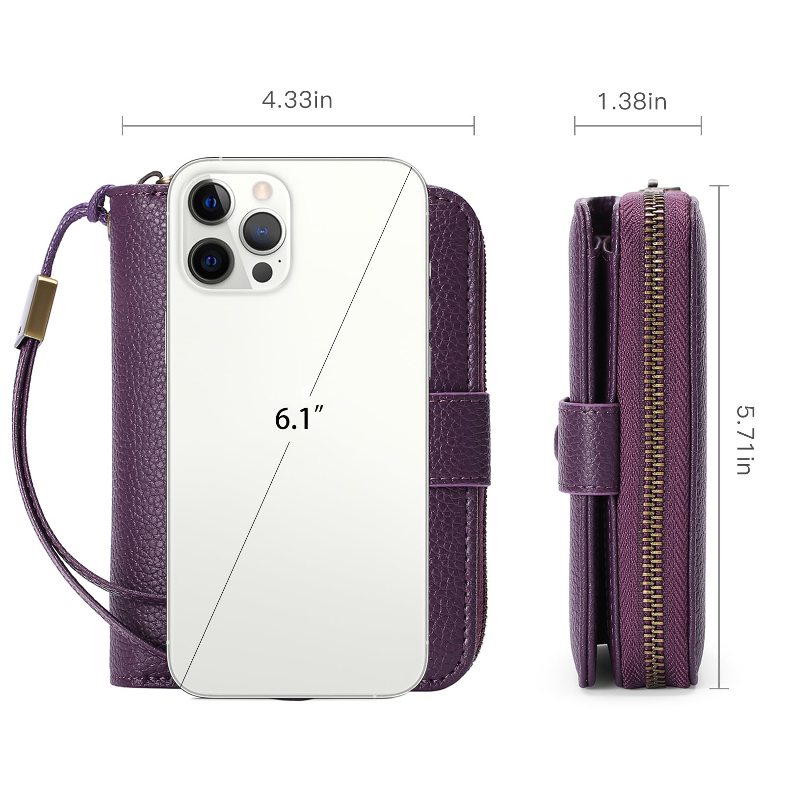 GAEKEAO RFID Leather Card Holder for Women - 32 Slots Bifold Wallet with Wristlet (Perfect for Travel & Daily Use)