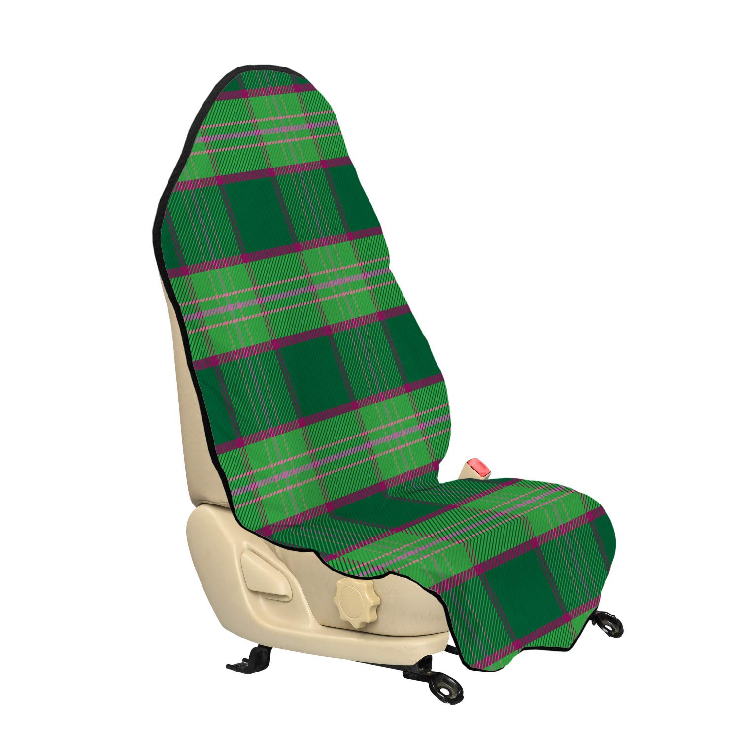 Ambesonne Abstract Car Seat Hoodie - Tartan Inspired Diagonal Streaks Design, Universal Fit Non-Slip Car Seat Cover Protector (30