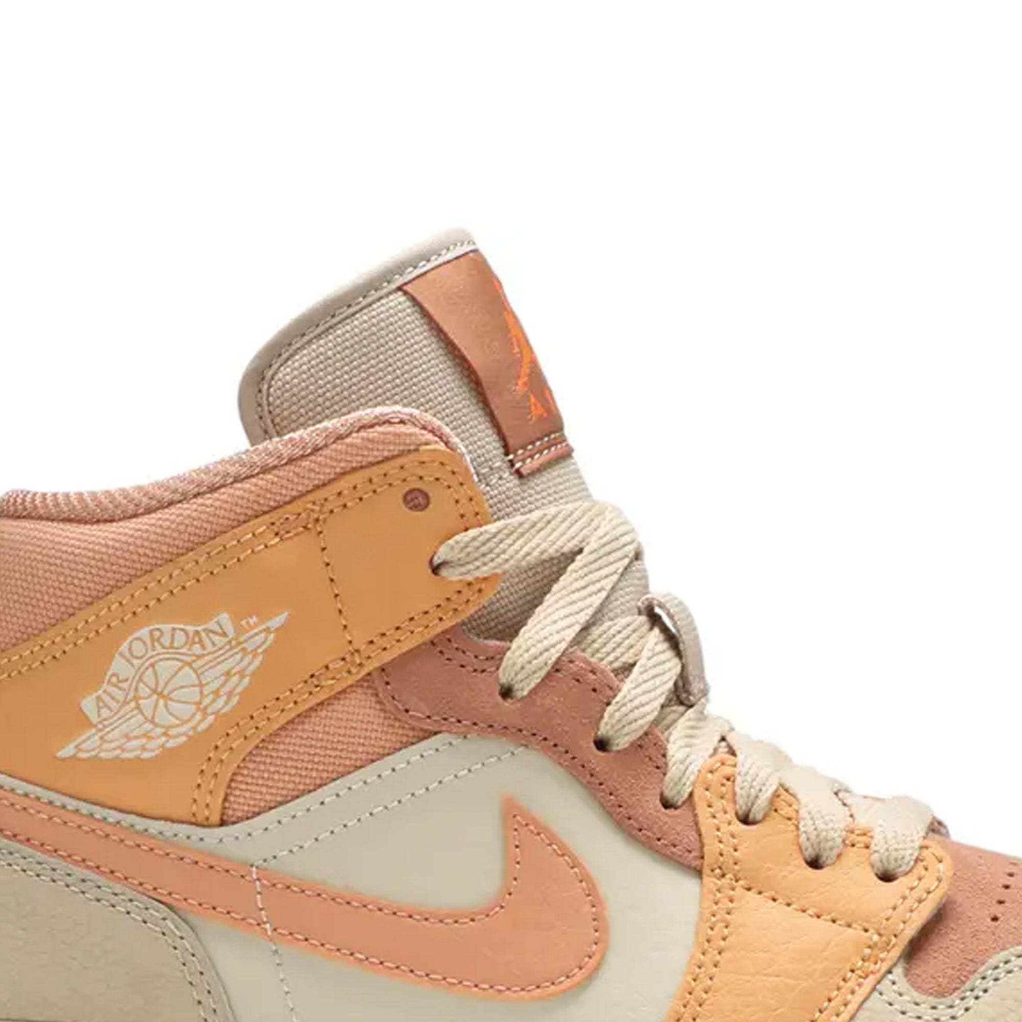 Air Jordan 1 Mid 'Apricot Orange' Women's Basketball Shoes - Retro High-Top Sneakers for Casual Wear & Street Fashion
