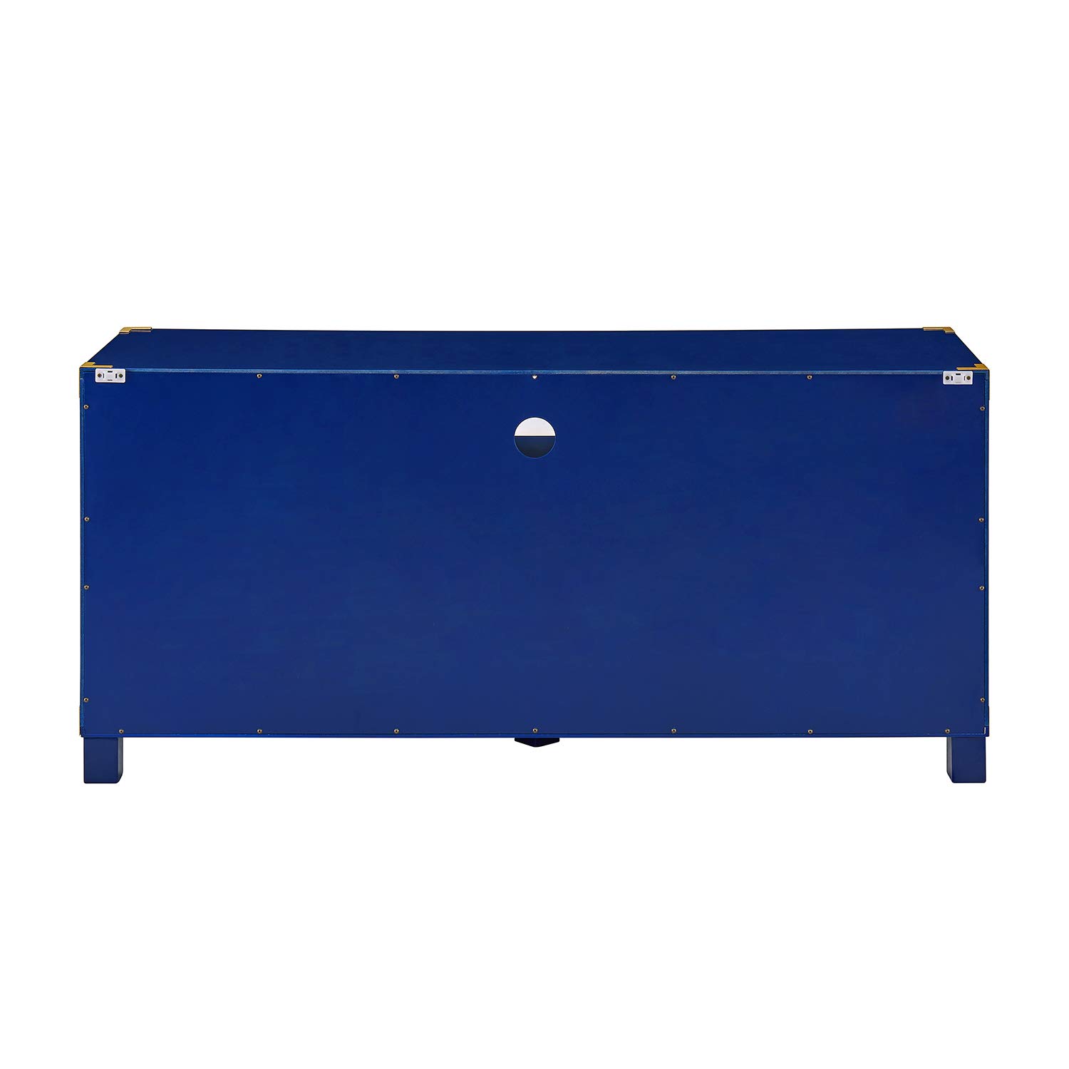 SEI Furniture Campaign Tall TV Stand with Storage - Navy Blue Entertainment Center for Living Room, Bedroom, or Home Theater
