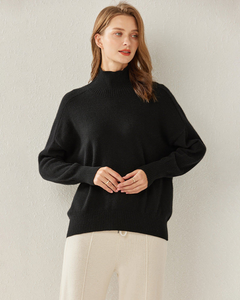 Luxury Oversized Cashmere Turtleneck Sweater for Women - Soft & Warm Winter Pullover - Perfect for Office, Travel & Casual Outfits
