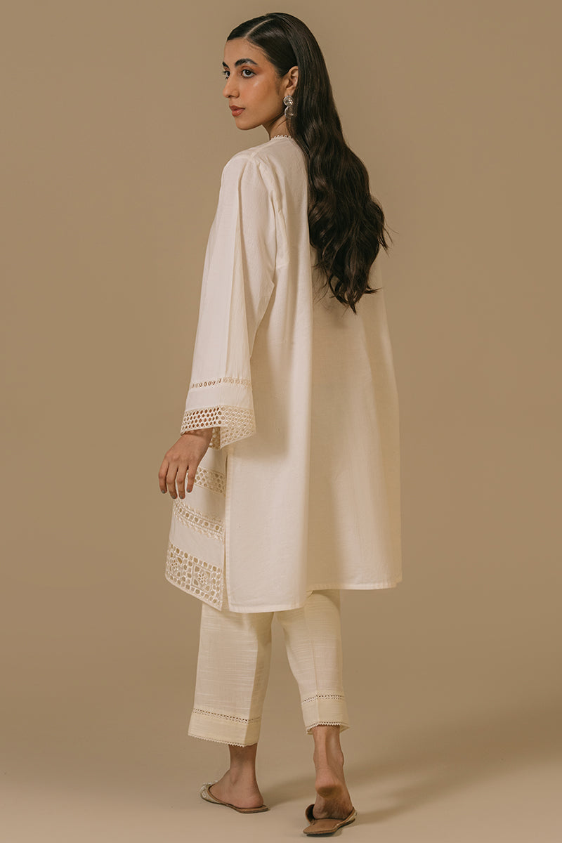 Elegant Ivory Mist Lawn Embroidered Shirt for Women - Breathable Summer Blouse for Casual Outings & Garden Parties
