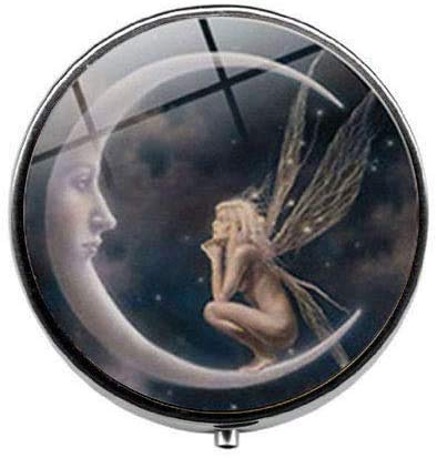 Lijuan Vintage Fairy Moon Pill Box - 3-Compartment Jewelry Glass Candy Storage Case for Women | Perfect for Travel, Home Decor & Gift Giving