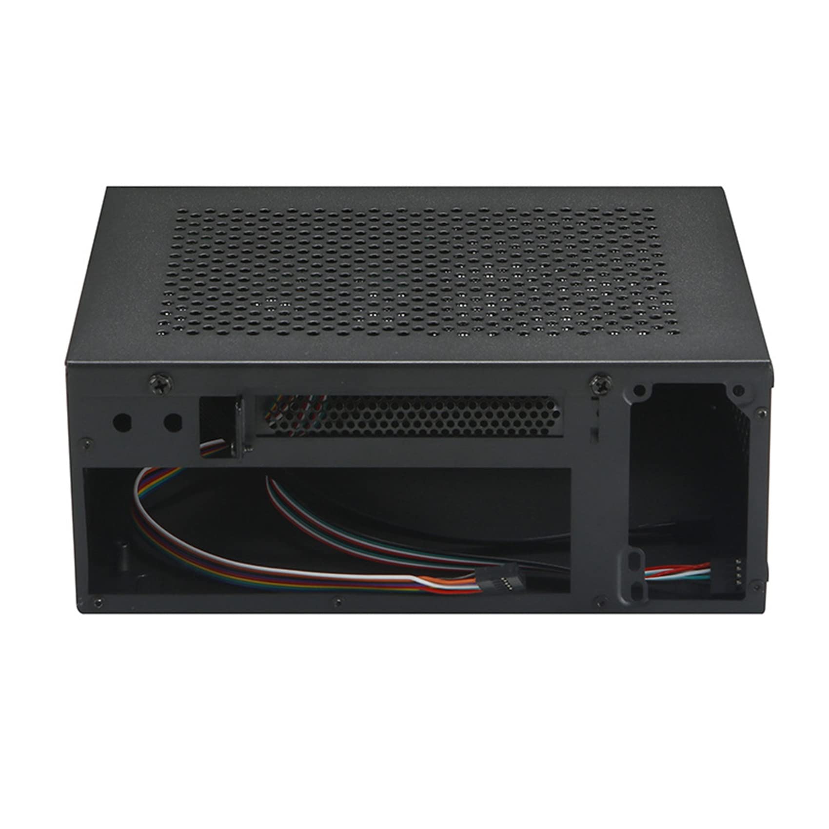 Lubrol A09 Mini ITX PC Case - Compact Gaming Computer Chassis with USB 2.0 Ports, Silver Aluminum Desktop Case for Home & Office | Perfect for Small Form Factor Builds, HTPC Setups & Space-Saving Workstations
