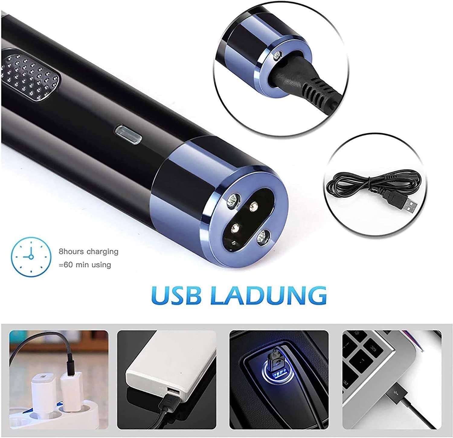 HAYNAH 4-in-1 USB Rechargeable Men's Grooming Kit - Ear, Nose, Eyebrow & Facial Hair Trimmer with Waterproof Design for Easy Cleaning | Perfect for Travel, Home & Personal Care Routine
