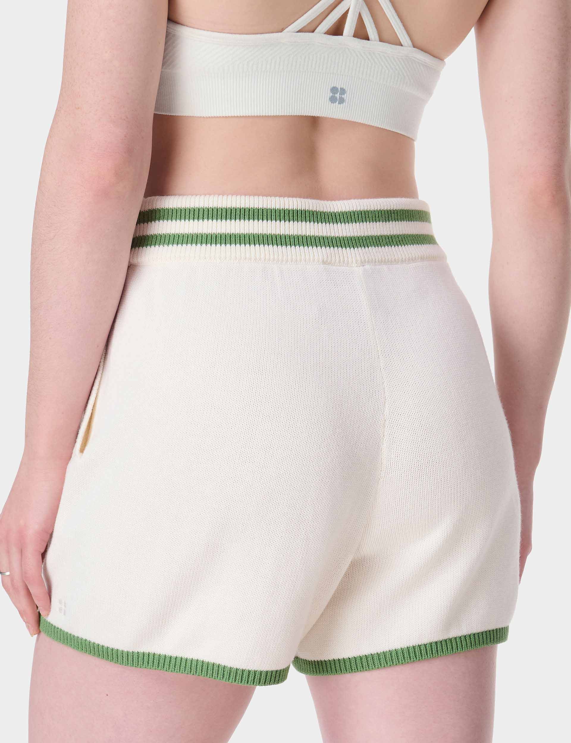 Off Court Knitted Shorts - Women's Casual Comfortable Knit Lounge Shorts in Lily White | Perfect for Yoga, Lounging & Home Wear