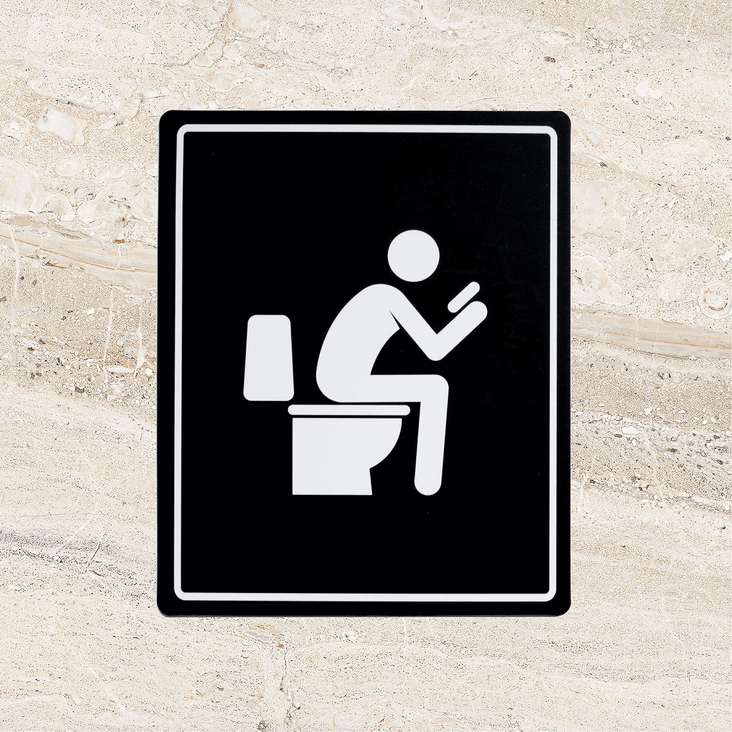 Funny Toilet Signs - Double Sided Adhesive (5.3x6.7
