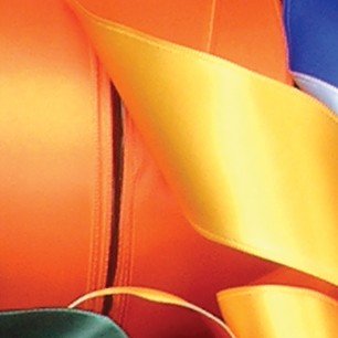 Orange & Yellow Double-Faced Satin French Wired Craft Ribbon - 1 Inch x 54 Yards for Gift Wrapping, Floral Arrangements & DIY Wedding Decorations