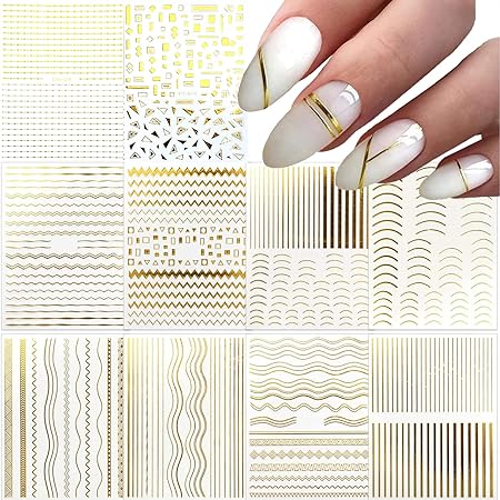 BE GOLD LINE STICKERS - Premium Gold Decorative Vinyl Stickers for Scrapbooking, Journals, Laptops & DIY Crafts - Perfect for Home Decor, Gift Wrapping & Personalizing Accessories