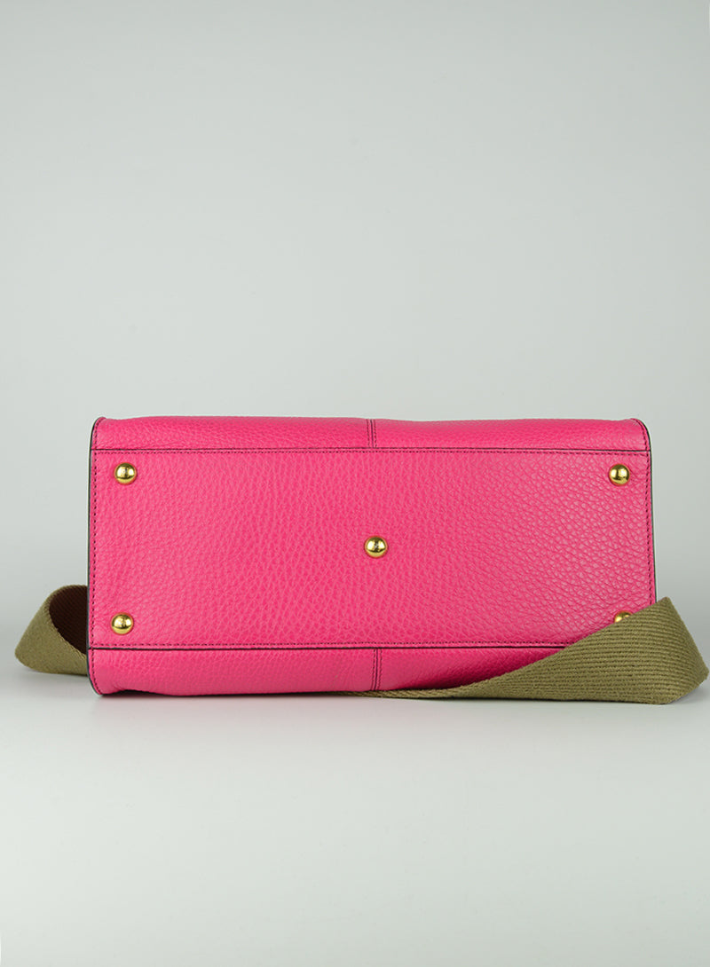 Fendi Selleria Peekaboo Isseu X Lite Fuchsia Leather Handbag - Luxury Designer Crossbody Bag for Women, Perfect for Work, Travel & Evening Events