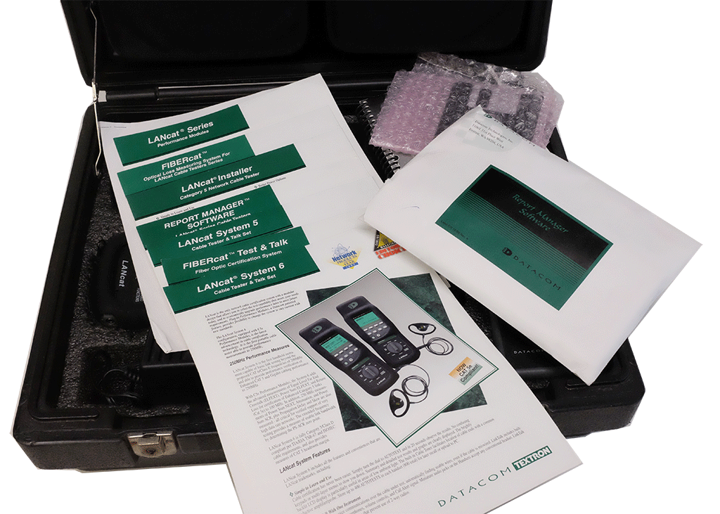 Greenlee LANcat Fluke Style System6 Network Cable Tester with Case, Manuals & Software - Professional Ethernet Cable Testing for IT Networks & Data Centers