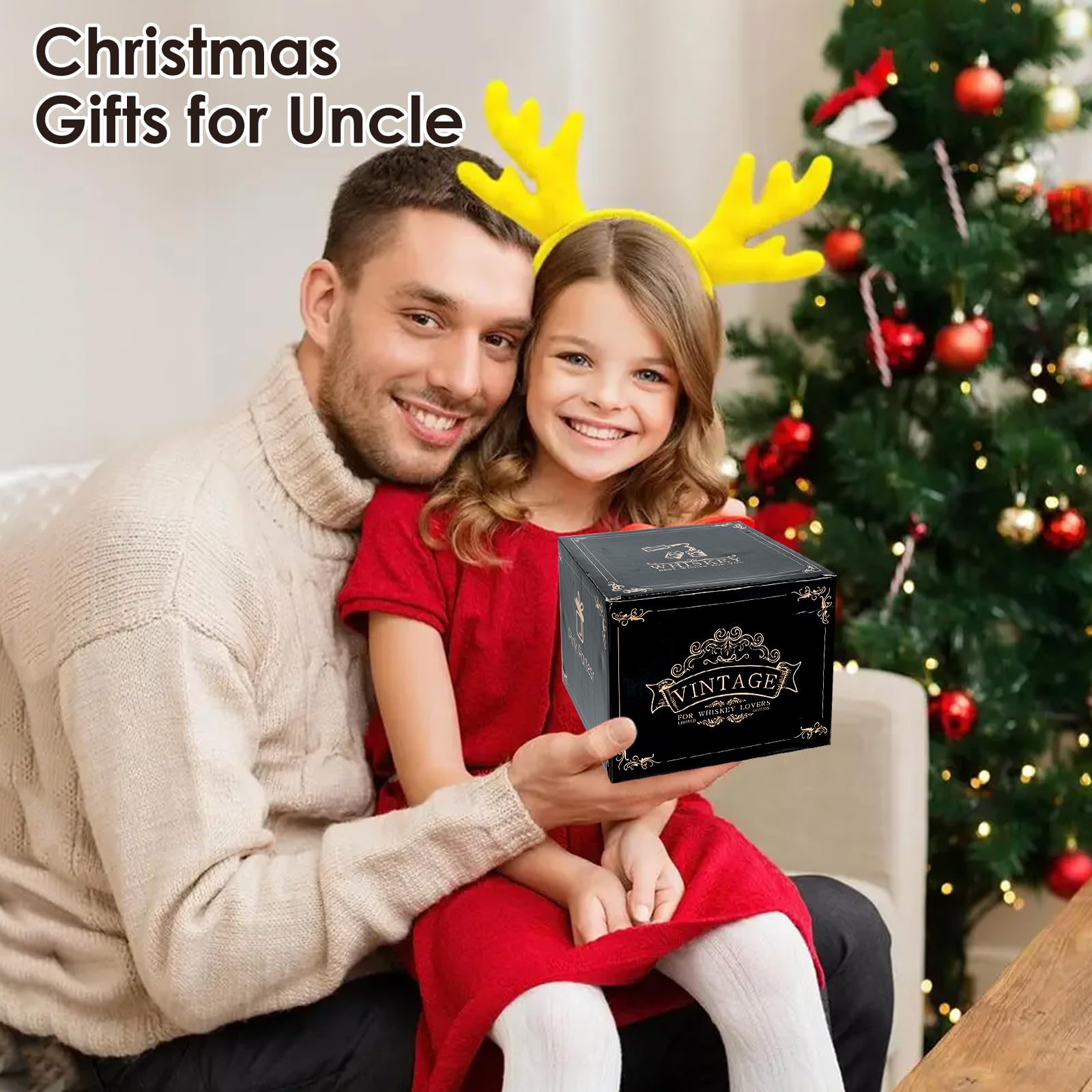 Personalized Whiskey Gift Set for Uncle - Engraved Uncle Sippy Cup, Fun & Unique Uncle Gifts for Christmas, Birthday, Father's Day - Perfect for Whiskey Lovers & Fun Uncles (Funcle Gifts from Niece/Nephew)