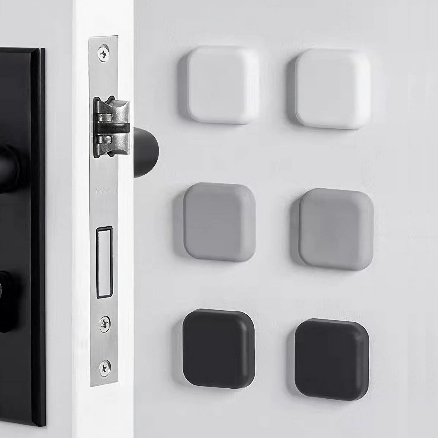 Silicone Door Stopper - Wall Protector for Home & Office (White, Gray, Black) - Prevents Wall Damage