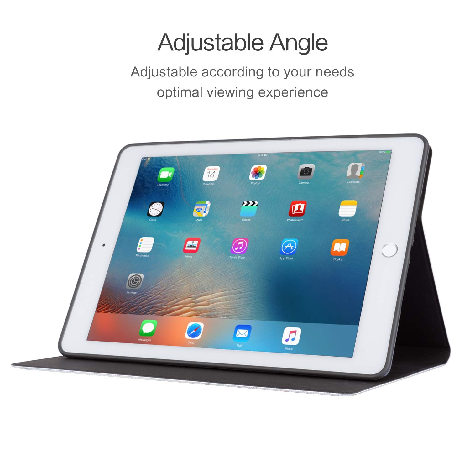 Premium Leather Folio Case for iPad Air 2/1 & iPad 6th/5th Gen 9.7