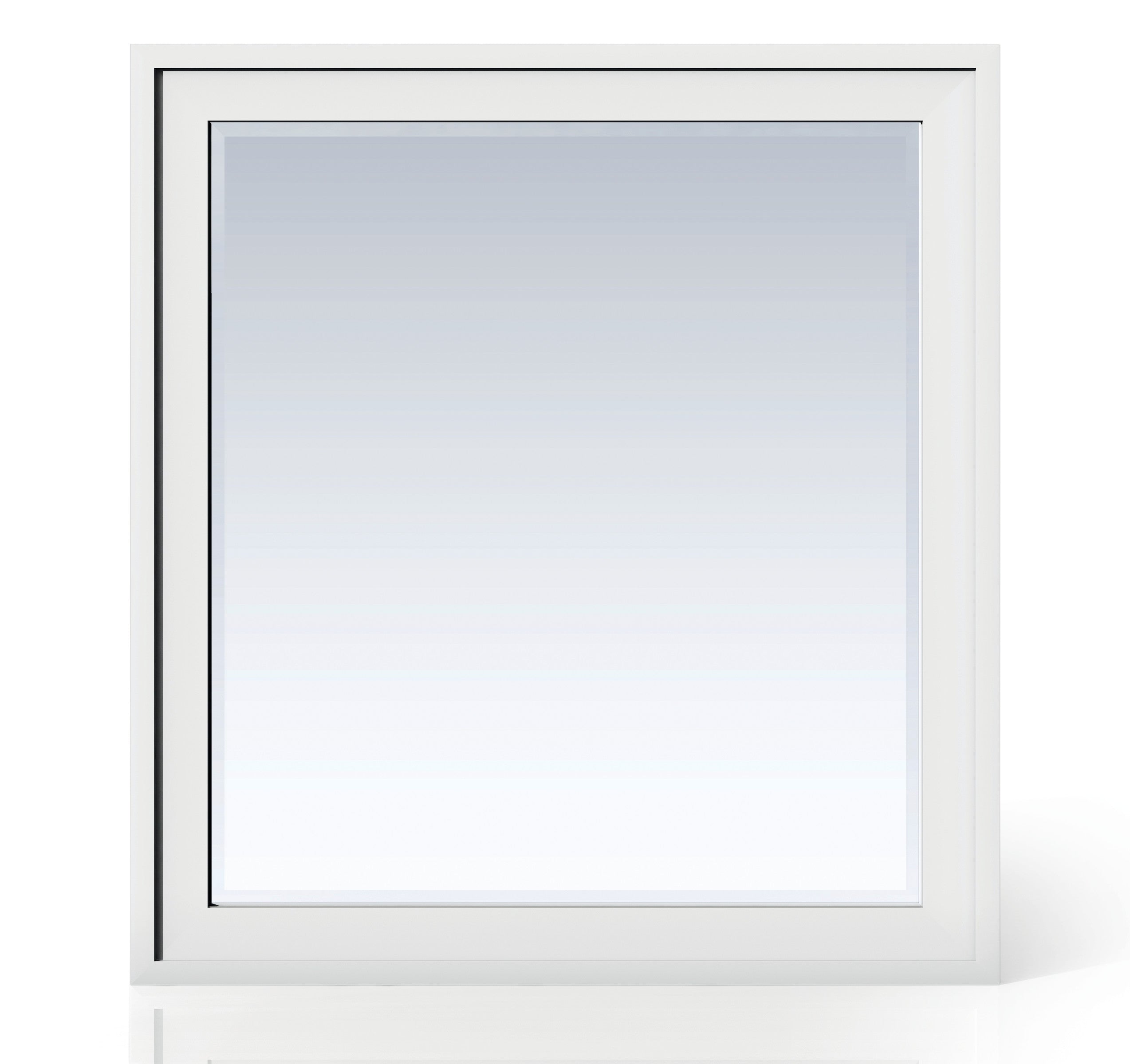 Addison 36-Inch Rectangular Wall Mirror - Glossy White Finish - Modern Home Decor for Living Room, Bedroom & Entryway
