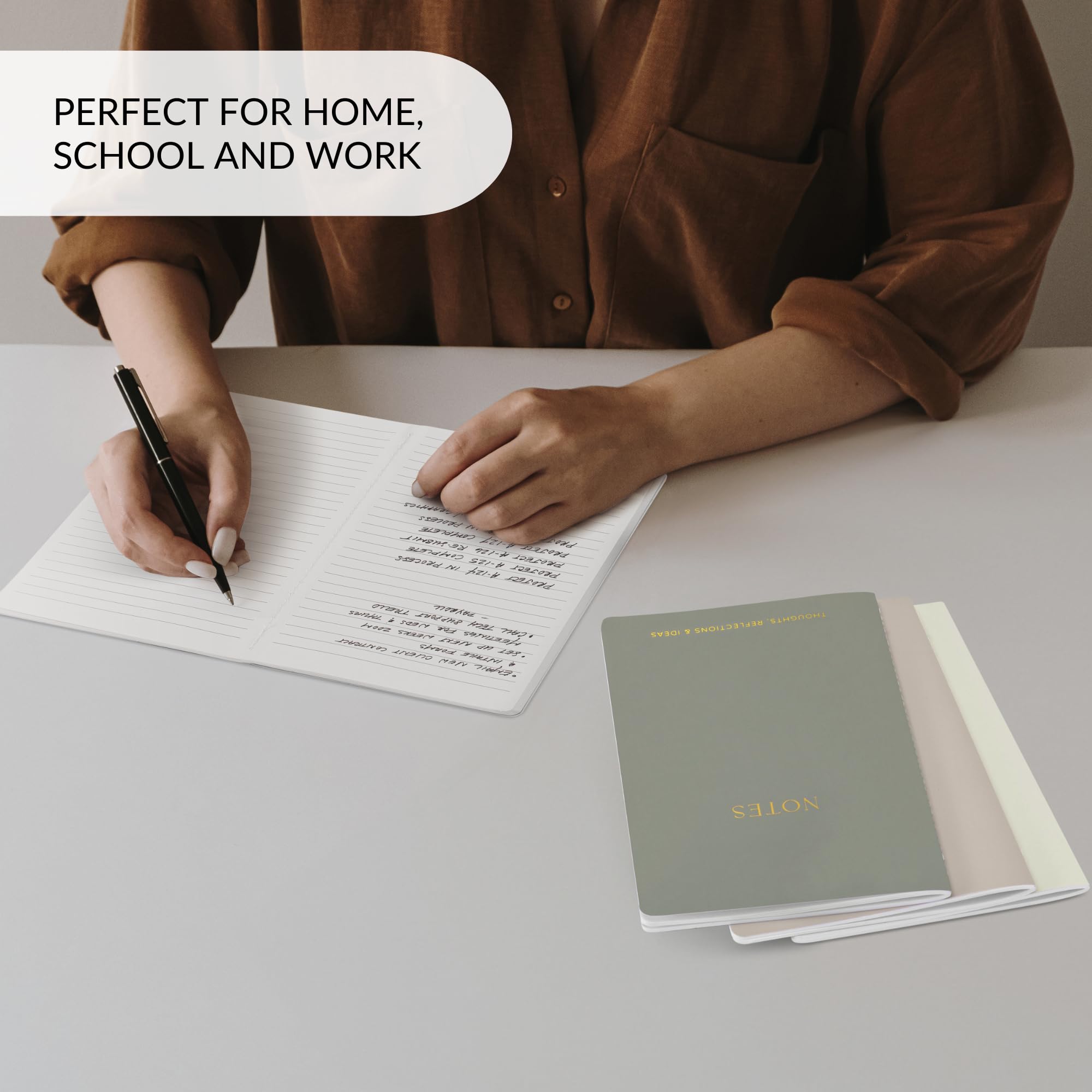 ZICOTO 4-Pack Aesthetic Journal Notebook Set for Women - Cute College Ruled A5 Notebooks with Lined Pages - Perfect for Writing, Journaling, and Organization at Work, School or Home Office