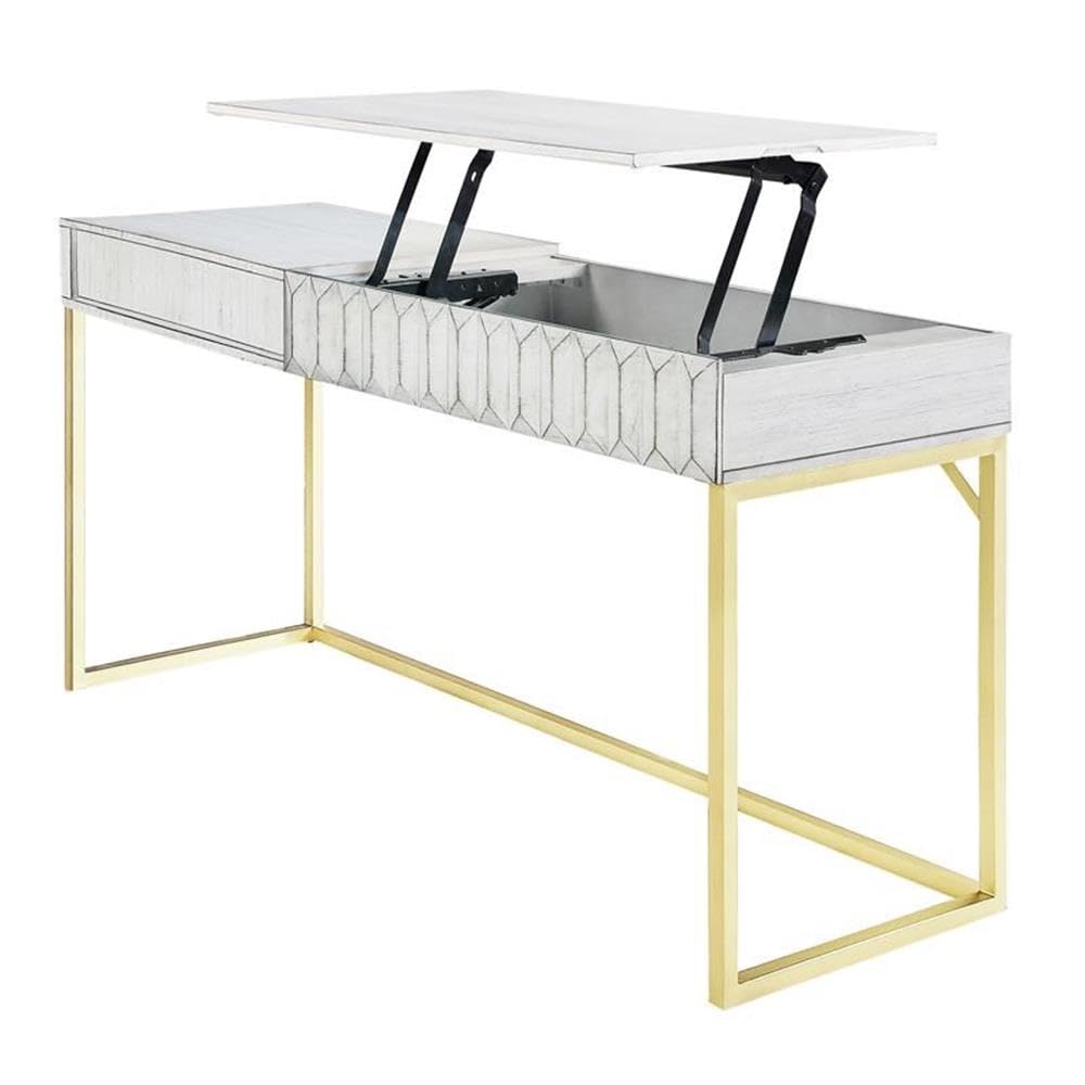 Furniture of America Giffore Modern White Wood Lift-Top Writing Desk - Home Office, Study, Dorm Room & Small Space Solution