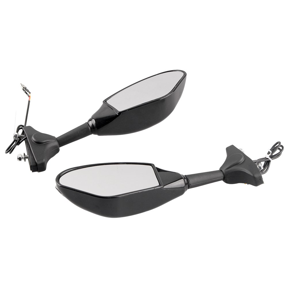 Universal Motorcycle Rearview Side Mirrors - Compatible with Honda, Kawasaki, Suzuki, Yamaha, Ducati - Durable Adjustable Safety Mirrors for Cruiser, Sport Bike & Off-Road Riding