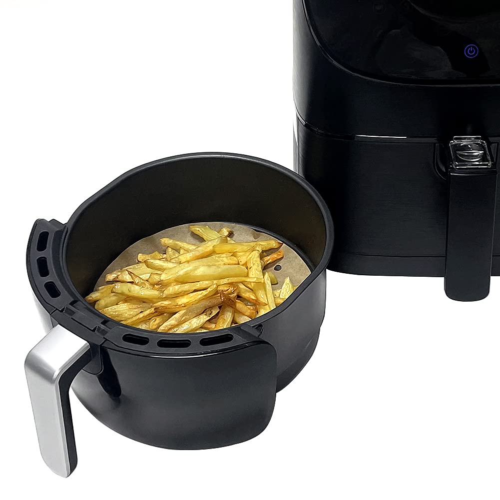 200-Pack 8 Inch Round Air Fryer Liners - Non-Stick Parchment Paper & Bamboo Steamer Liners for Air Fryer, Steaming Basket, Rice Cooker (5/6/7/8/9/10 Inch Sizes Available) - Perfect for Healthy Cooking, Meal Prep & Party Snacks