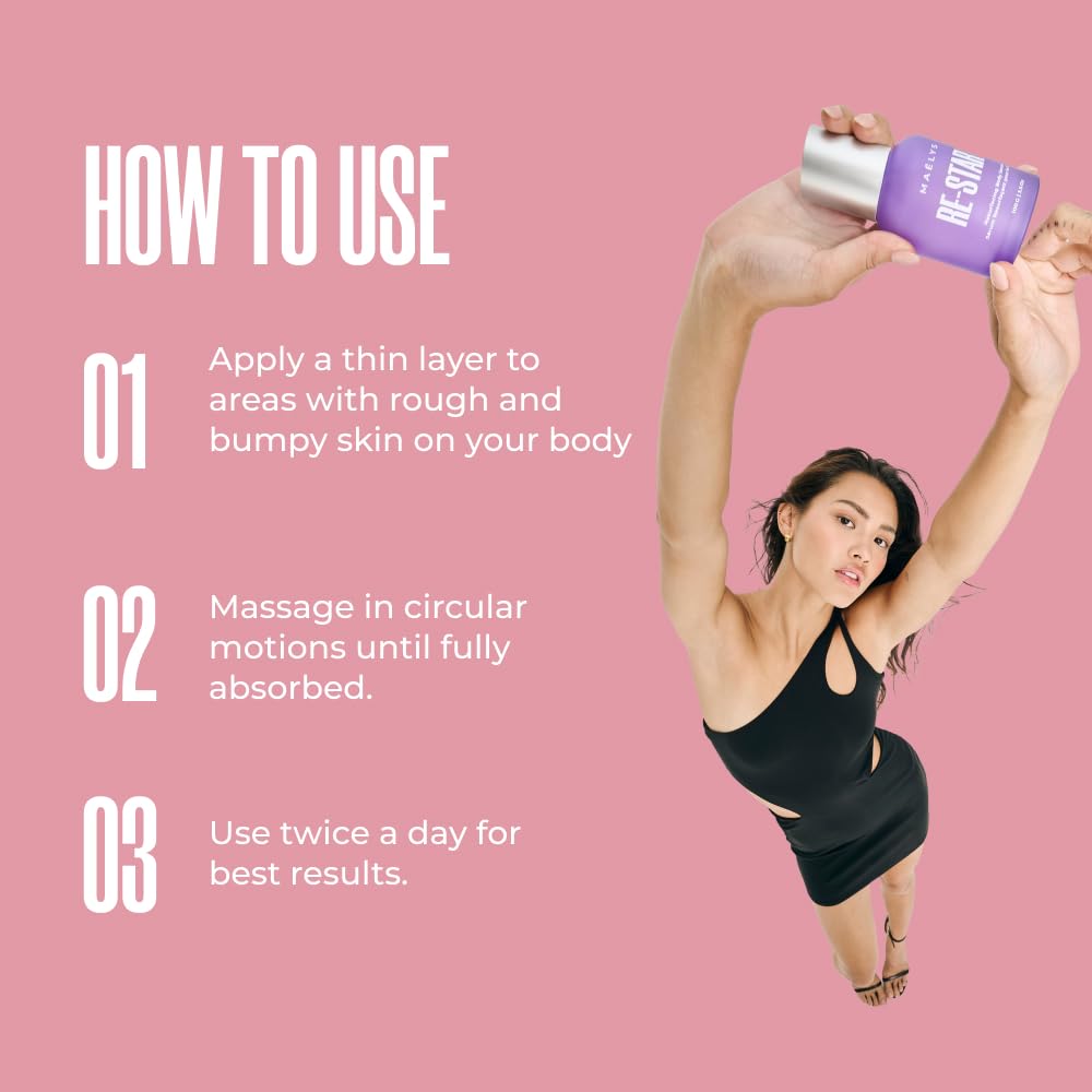 MAËLYS B-GLOSSY Smoothing Body Serum & RE-START Resurfacing Body Serum Duo - Hyaluronic Acid & Peptide Infused for Deep Hydration & Skin Renewal | Perfect for Dry Skin Care & Post-Workout Recovery
