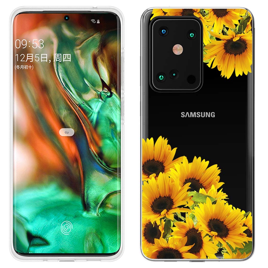 **Samsung Galaxy S20 Ultra 5G Case - Cute Clear Slim Shockproof Soft TPU Protective Cover with Sunflower Design for Girls - Perfect for Everyday Use, Travel & Outdoor Activities**