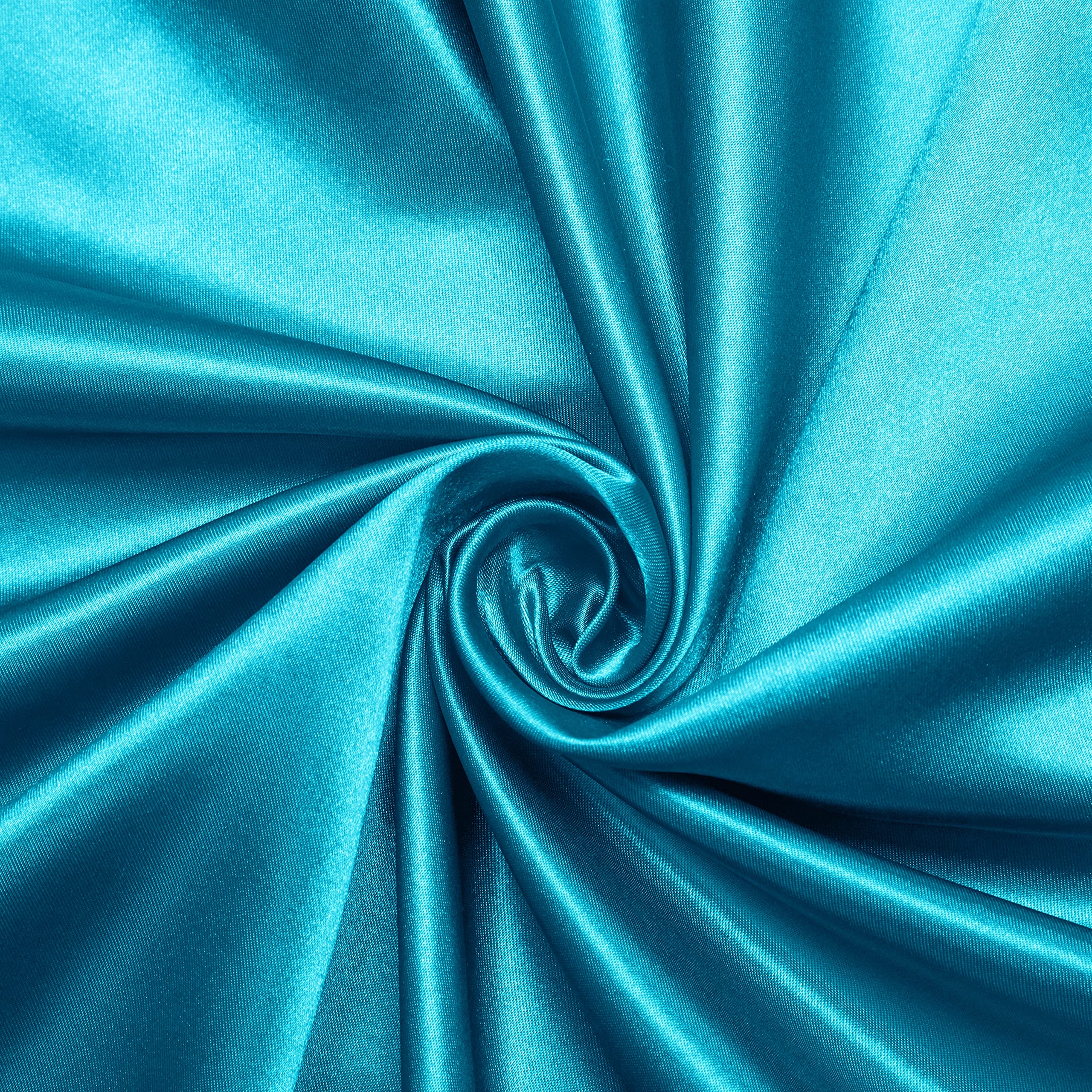 NA HommxJF Cooling Satin Sheets Set - Twin Size, 3-Piece Bedding with Flat Sheet, Deep Pocket Fitted Sheet & Pillowcase (Lake Blue) | Ultra-Soft & Breathable for Hot Sleepers | Perfect for Summer Nights, Guest Rooms & Luxury Bedrooms