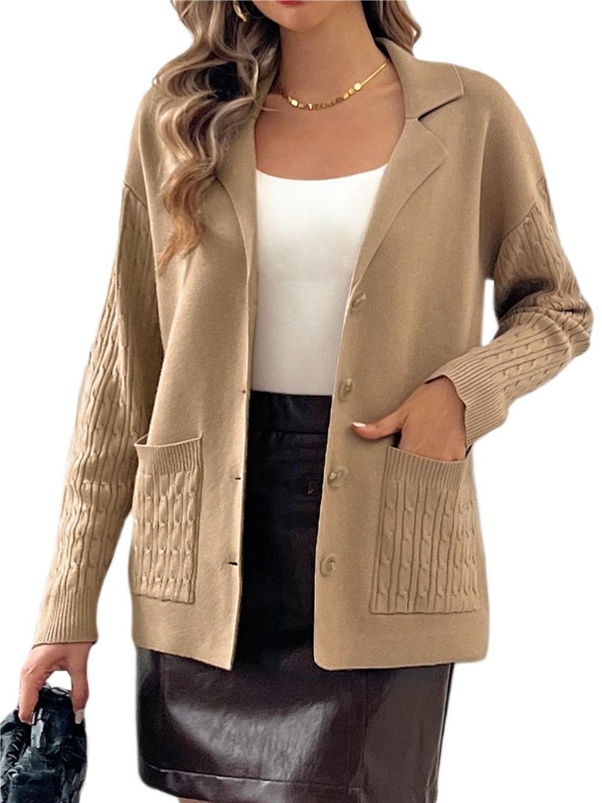 Kate Kasin Women's Knit Blazer Sweater - Office & Business Casual Wear S-2XL