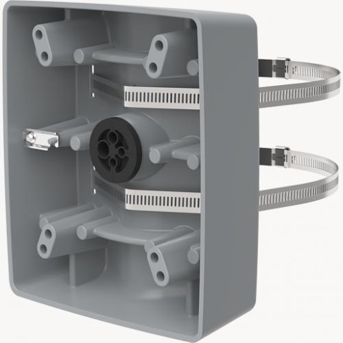 Axis Communications T91B57 Gray Pole Mount for Security Cameras - 4 to 16 Inch Diameter - Outdoor Surveillance Installation for Homes & Businesses