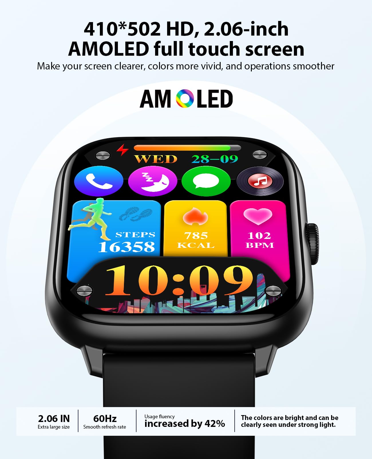 Smart Watch for Men & Women - Bluetooth Calling, 2.06