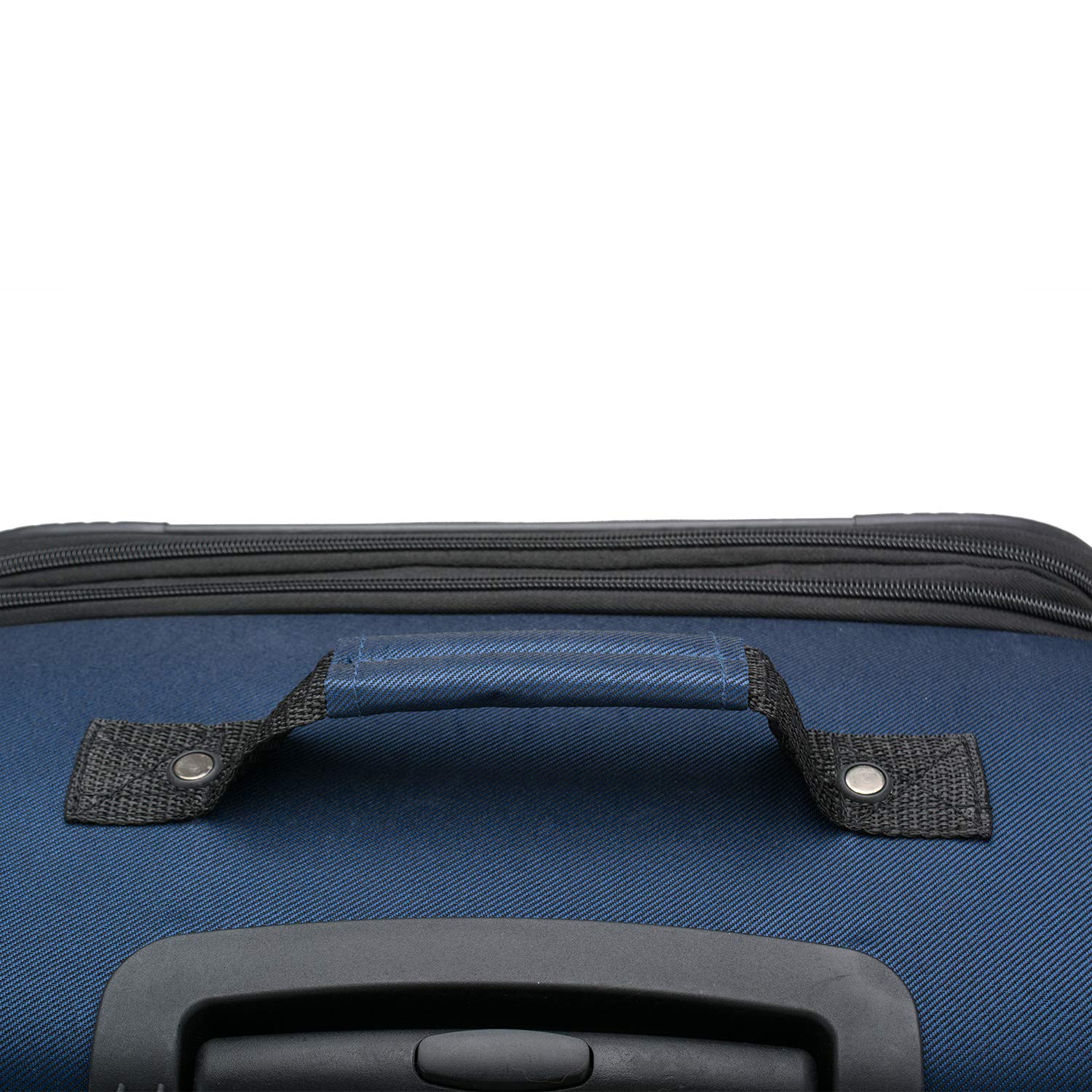 Expandable Softside Spinner Luggage Set - 3-Piece Navy Blue Suitcase with 360° Wheels for Travel | Perfect for Business Trips, Family Vacations & International Adventures
