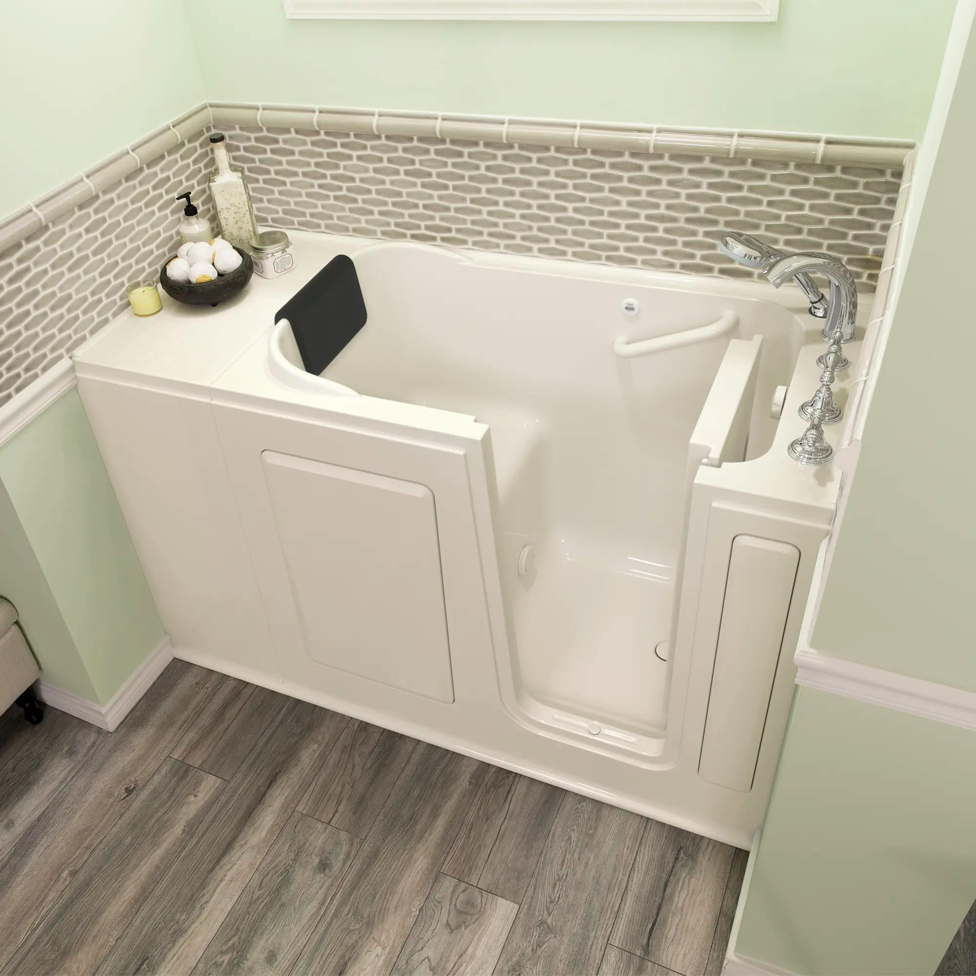 Premium 28 x 48 Inch Gelcoat Walk-In Bathtub with Soaker System & Right-Hand Drain - Ideal for Elderly & Mobility Support, Spa-Like Relaxation at Home