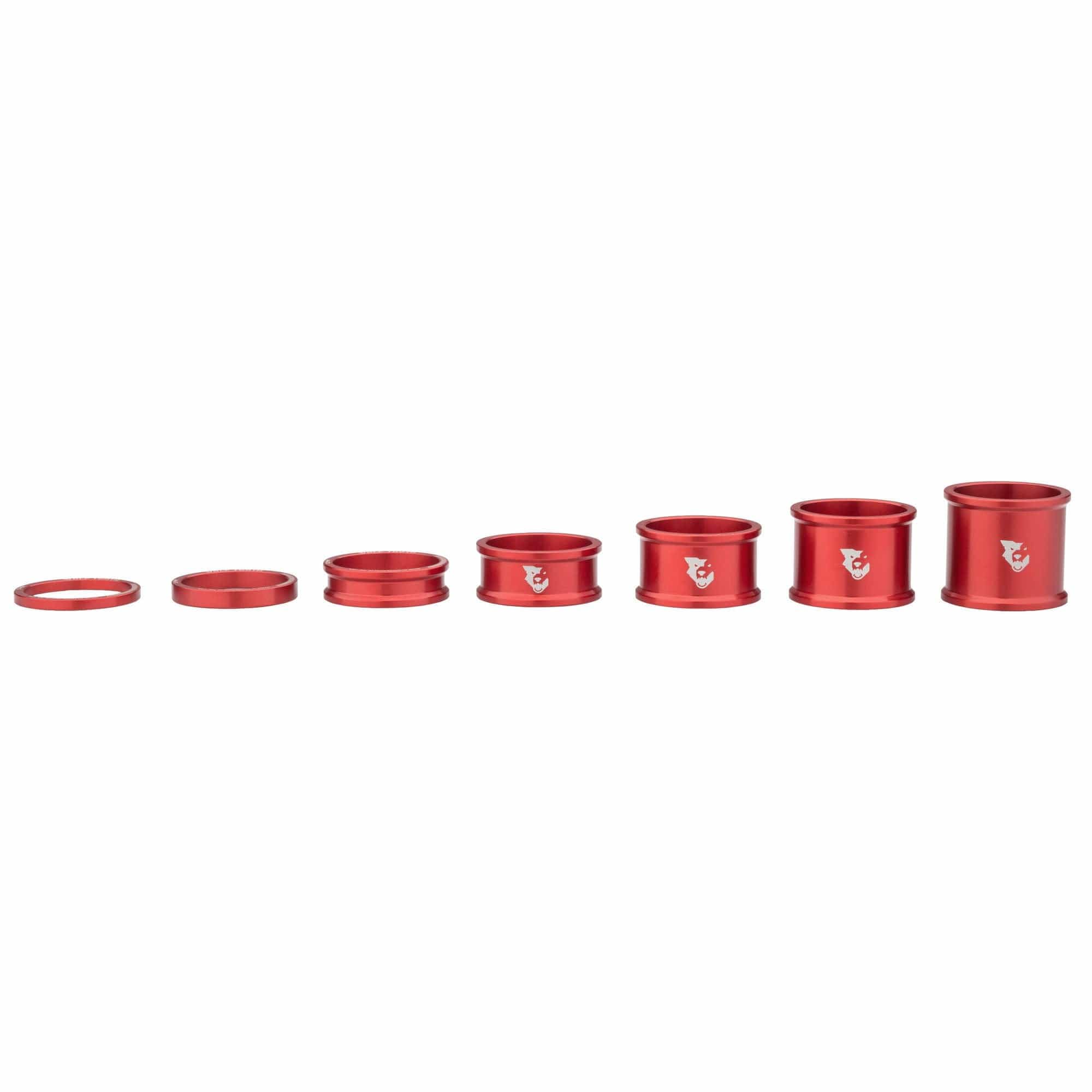 Wolf Tooth Precision Anodized Headset Spacers - Lightweight Bicycle Spacer Kit for MTB & Road Bikes - Durable Aluminum Alloy for Smooth Ride (5mm/10mm/15mm) - Perfect for Bike Upgrades & Maintenance