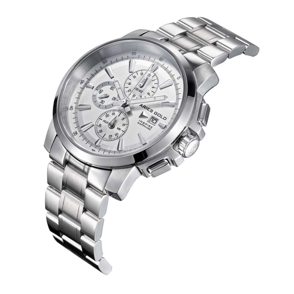 Aries Gold Inspire Contender G 7301 S Silver Watch - Stylish Men's Dress Watch for Business & Formal Occasions