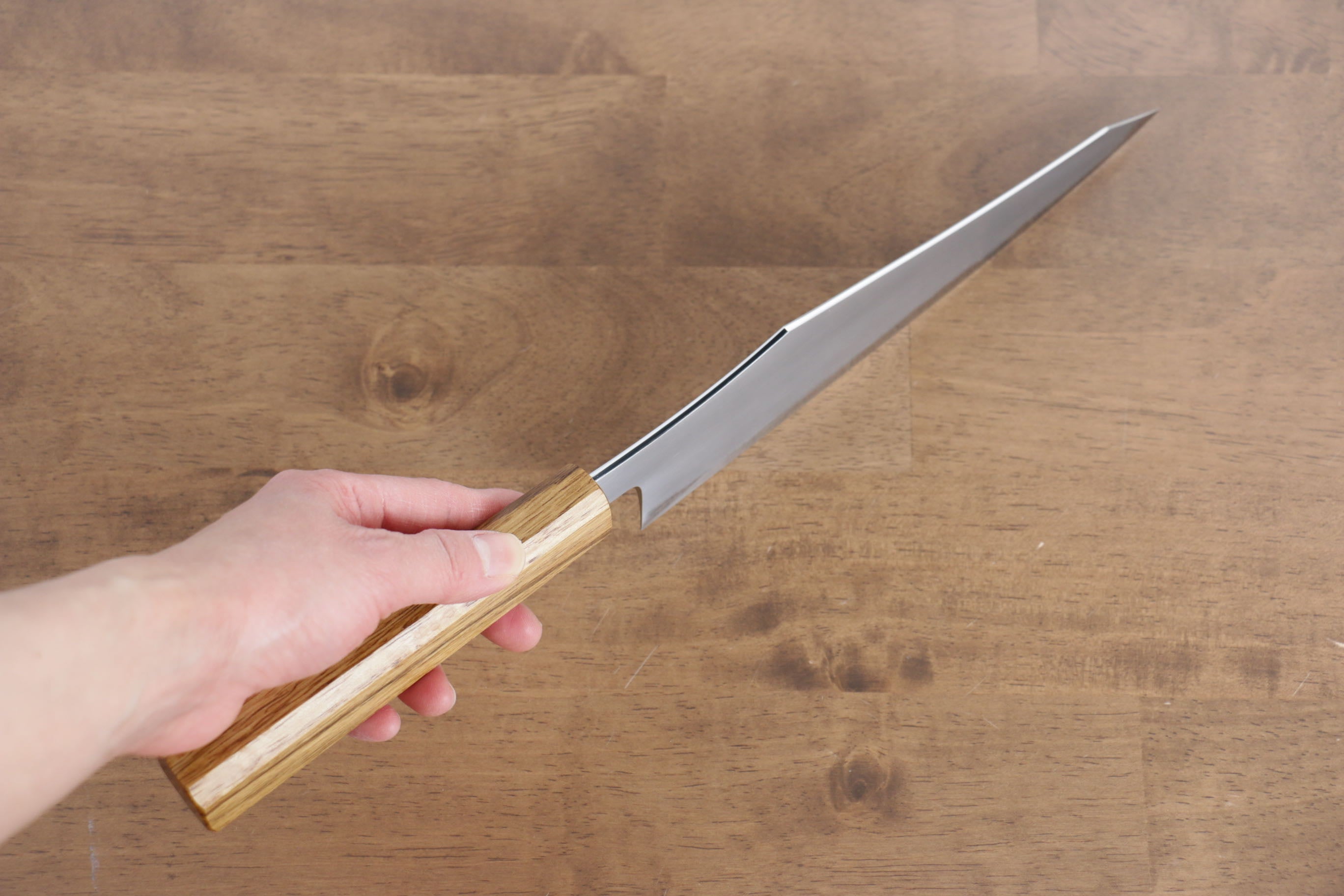 Premium Jikko Fujisan Blue Steel No.2 Gyuto Chef Knife 210mm with Oak Handle - Perfect for Sushi, Meat Slicing & Professional Kitchen Use