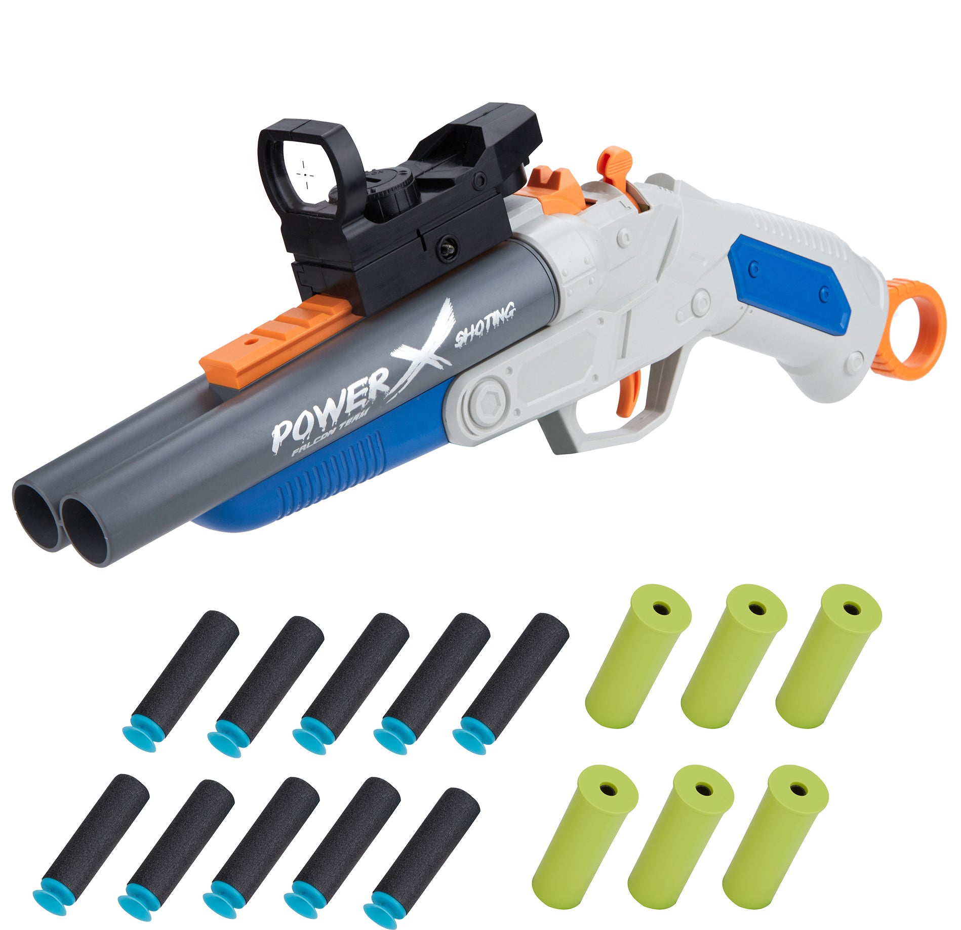 Contixo Double Barrel Foam Dart Blaster with Shell Ejection - Toy Gun for Kids Outdoor Play, Nerf Battle Games & Backyard Fun