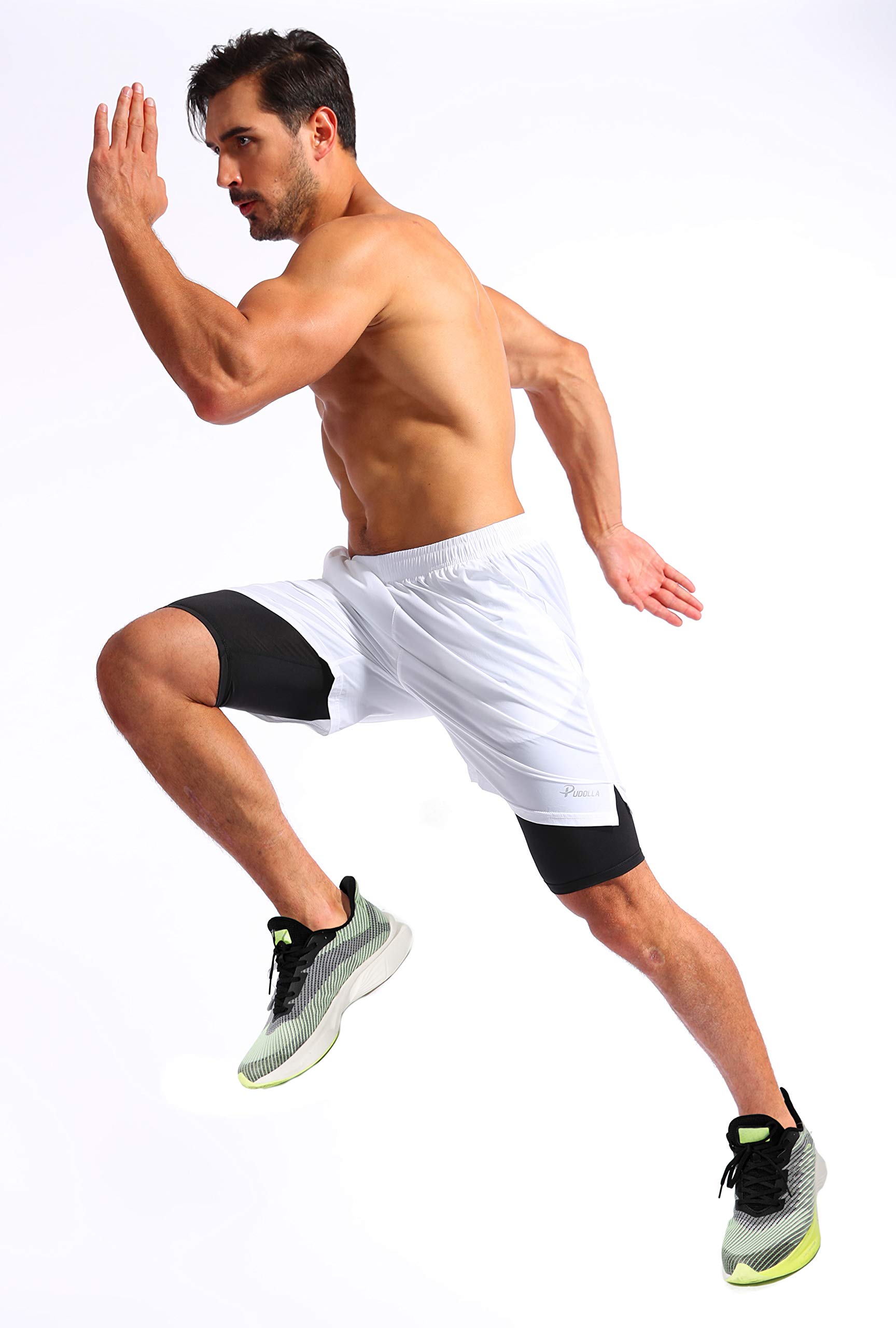 Pudolla Men's 2-in-1 Running Shorts 7