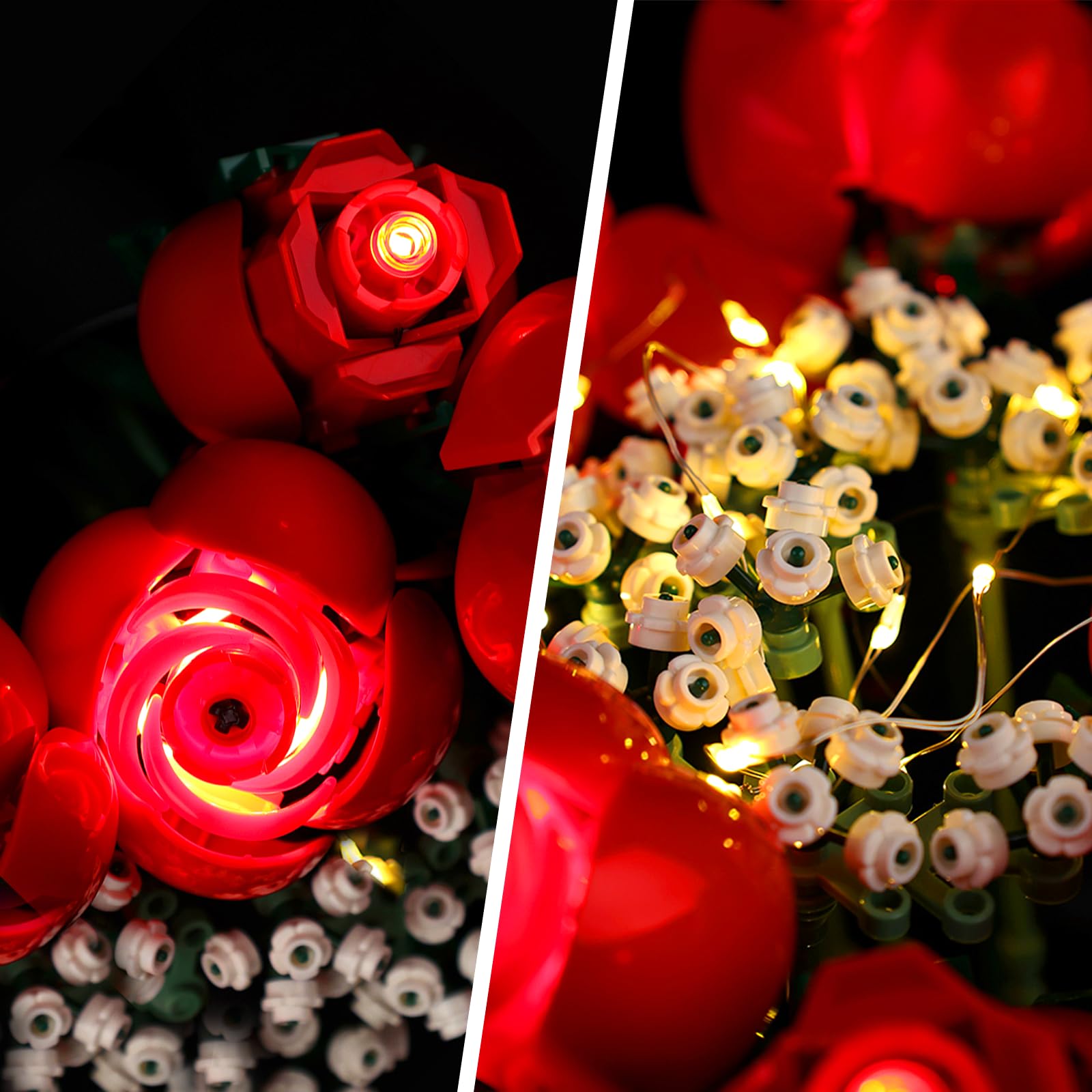 Kyglaring LED Lighting Kit for Lego Icon Roses Bouquet 10328 - DIY Flower Bouquet Light Set for Lego Building Blocks, Valentine's Day Gift (No Model Included, RC Version) - Perfect for Home Decoration, Romantic Gifts & Lego Enthusiasts