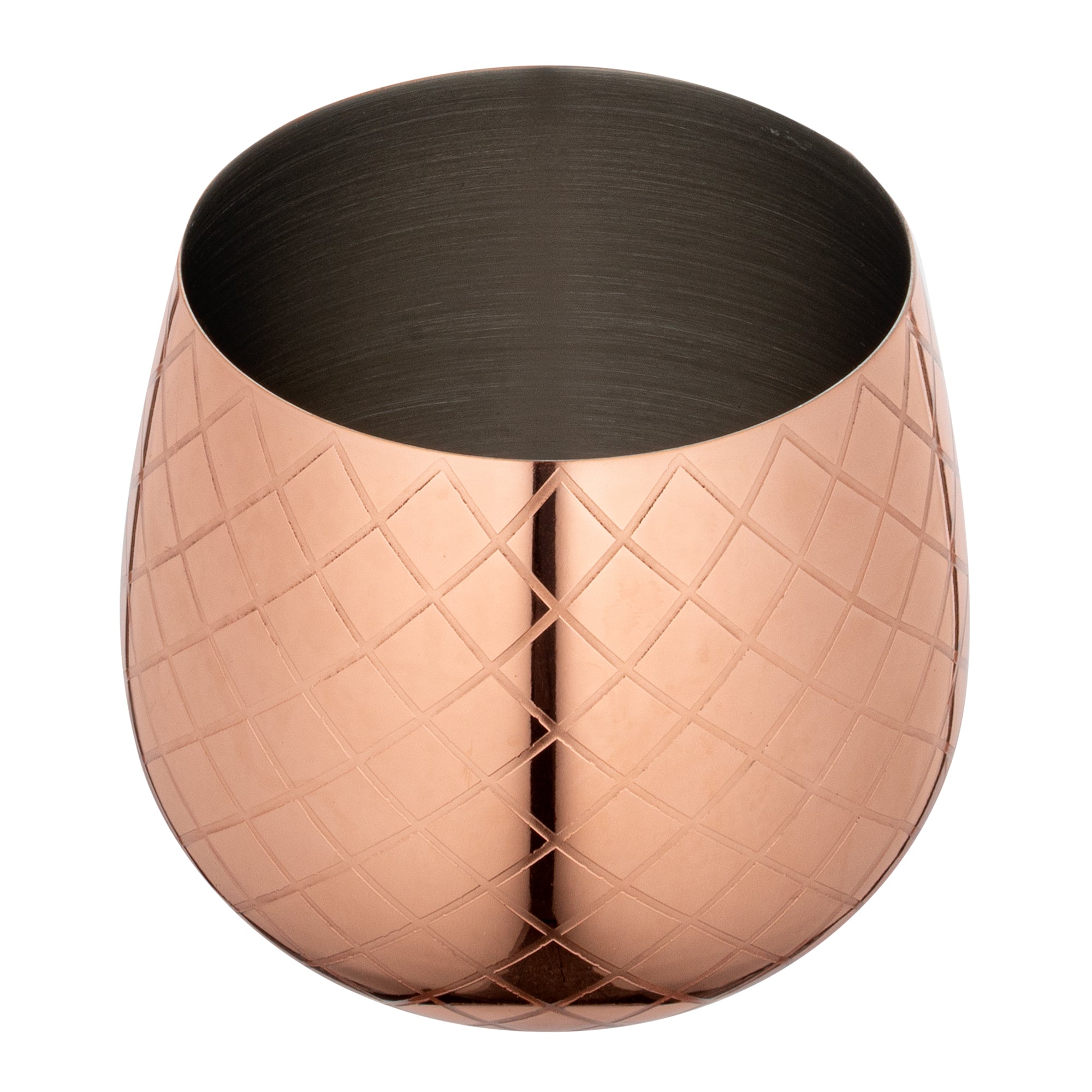 Bar Lux 24 oz Copper Plated Stainless Steel Pineapple Tumbler Cup with Lid and Straw - 4.25