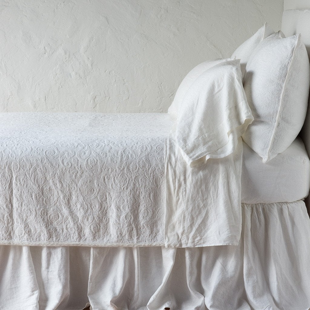 Adele Coverlet with Silk Velvet Piping - Luxury Bedding Set for Master Bedroom & Guest Room Decor