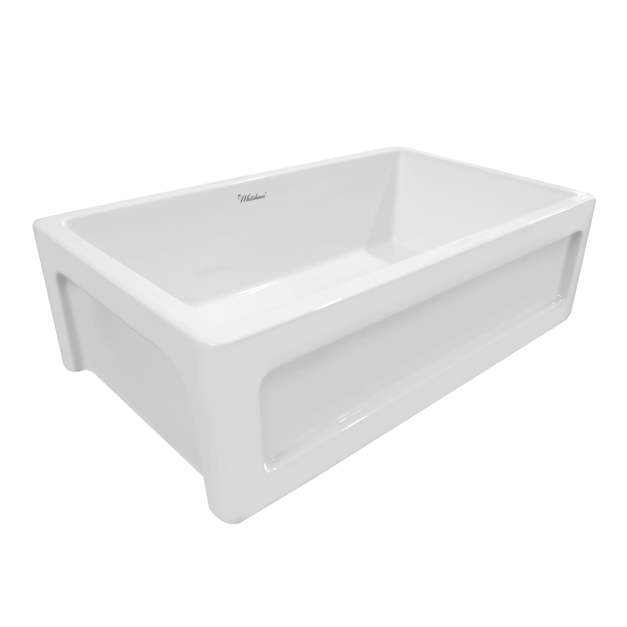 WHITEHAUS 33-Inch Shakerhaus Reversible Double Bowl Fireclay Farmhouse Kitchen Sink WHQ5550 - White - Perfect for Modern Farmhouse & Rustic Kitchen Remodels