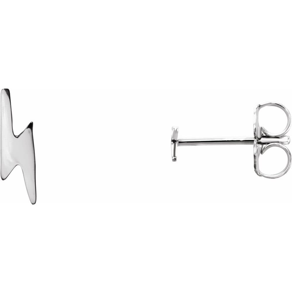 14K White Gold Lightning Bolt Earrings for Women - Dainty & Hypoallergenic Stud Earrings - Perfect for Everyday Wear, Gifts & Special Occasions