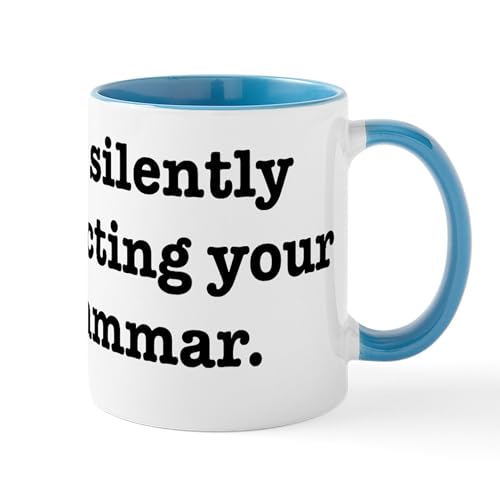White/Blue Inside - I'm Silently Correcting Your Mug